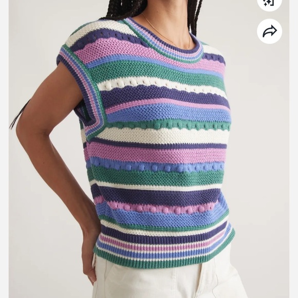 MARINE LAYER RORY STRIPE SWEATER VEST SZ XS - Picture 2 of 10